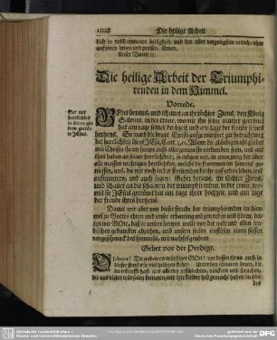 Die heilige Arbeit der Triumphirenden in dem Himmel
