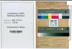 Entnazifizierung Marta Zimmermann , geb. 10.08.1901 ()