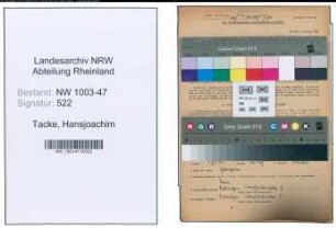 Entnazifizierung Hansjoachim Tacke , geb. 21.04.1916 (Arzt)