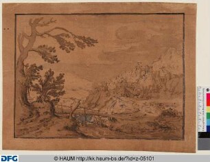 Landschaft mit Brücke