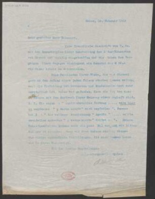 Brief an Heinrich Dessauer : 10.02.1912