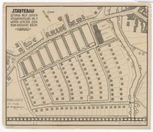 Siedlung Hanau, Stegreifaufgabe 5 Städtebau: Lageplan Hanau M 1:1000