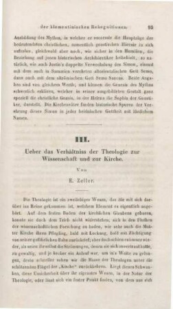 93-110 Ueber das Verhältnis der Theologie zur Wissenschaft und zur Kirche