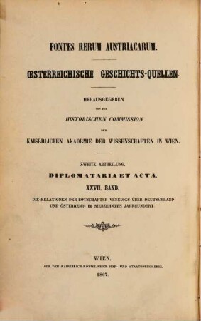 Die Relationen der Botschafter Venedigs über Deutschland und Österreich im siebzehnten Jahrhundert. 2, K. Leopold I.