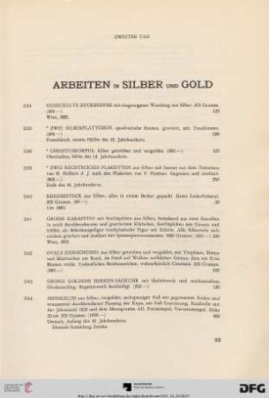 Arbeiten in Silber und Gold (Nr. 234-254)