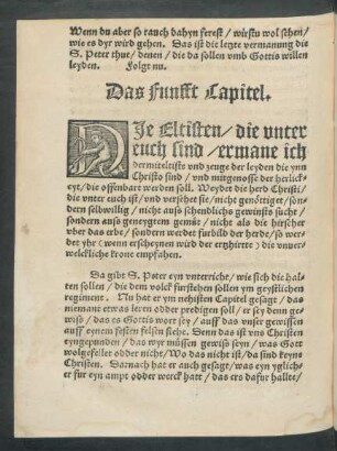 Das Funfft Capitel.
