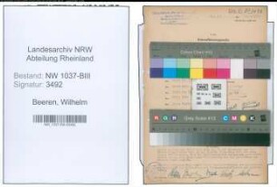 Entnazifizierung Wilhelm Beeren , geb. 09.04.1902 ()