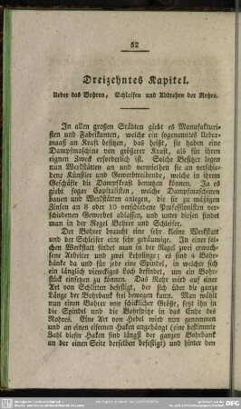Dreizehntes Kapitel. Ueber das Bohren, Schleifen und Abdrehen der Rohre
