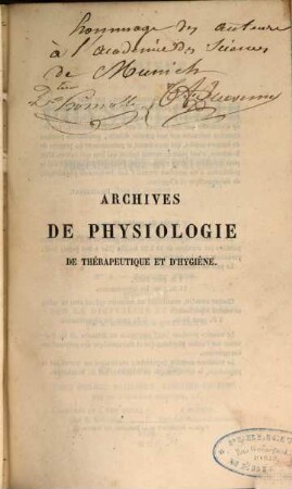 Mémoire sur la digitaline et la digitale : par E. Homolle et Quevenne. (Archives de physiologie, de thérapeutique et d'hygiène sous la direction de M-Bouchardat. 1854)