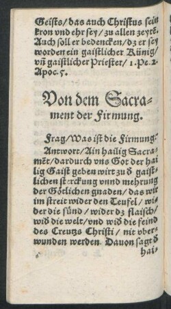 Von dem Sacrament der Firmung.