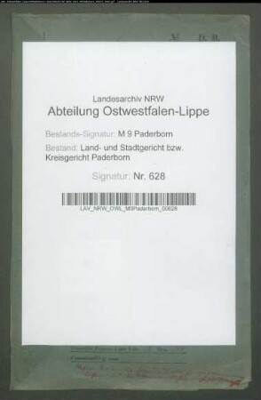 Fabrikarbeiter Joseph Risse zu Dortmund ./. Zimmermann Johann Müller zu Brenken wegen Löschung einer Hypothek