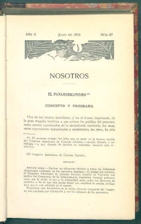 El panamericanismo : Concepto y programa