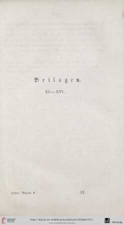 Beilagen (XI - XVI)