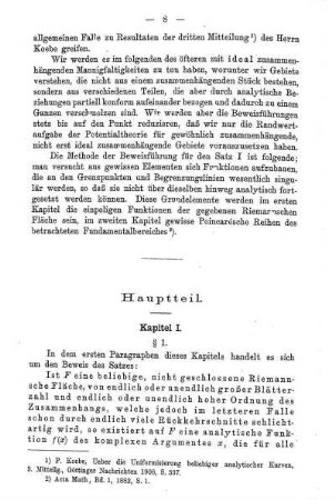 Hauptteil: - Kapitel I.