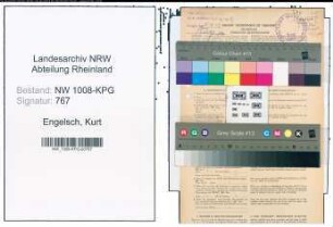 Entnazifizierung Kurt Engelsch , geb. 08.10.1916 (Verw.Gehilfe)