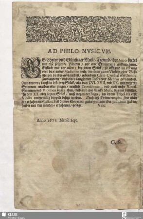 Ad philo-musicum [Aufführungshinweise]