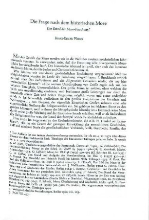 353-363 Die Frage nach dem historischen Mose