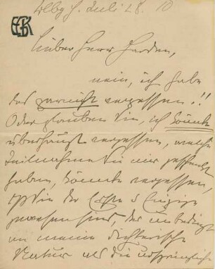 Korrespondenz von Elisabeth Gnauck-Kühne an Maximilian Harden