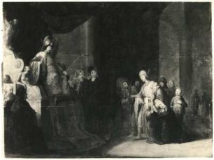 Eeckhout, Gerbrand van den: Joseph vor Pharao. Öl. 1654. Aus der Schloßbergung, vor der Restaurierung
