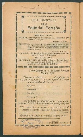 Publicaciones de la Editorial Porteña