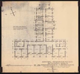 Evangelisches Diakonissenkrankenhaus Bethanien, Berlin-Kreuzberg Feierabendhaus: Grundriss 1.OG 1:100