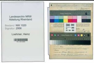 Entnazifizierung Heinz Loehmer , geb. 23.12.1919 (Spediteur)