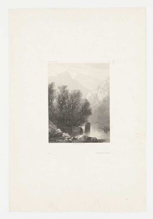 Berglandschaft mit Boot, Blatt 18 der Folge "Werke"