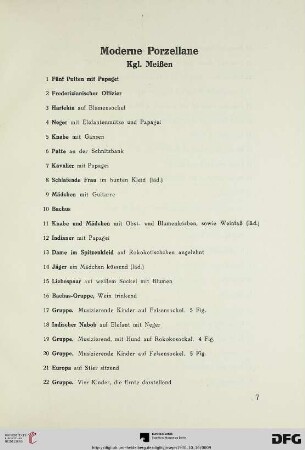 Moderne Porzellane (Nr. 1-491)