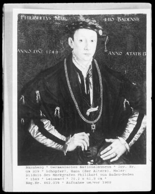 Bildnis des Markgrafen Philibert von Baden-Baden