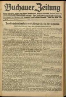 Buchauer Zeitung Volksblatt vom Federsee : Amtsblatt für die städt. Behörden Buchaus