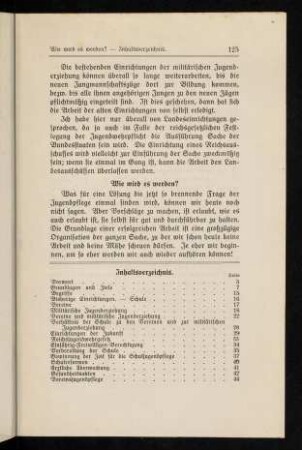 125-126, Inhaltsverzeichnis