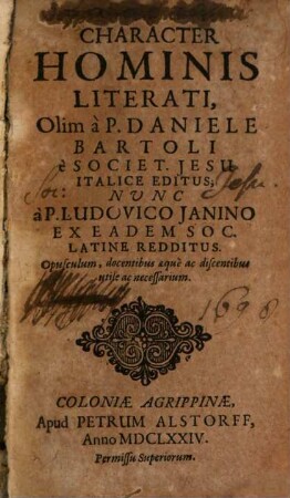 Character hominis literati