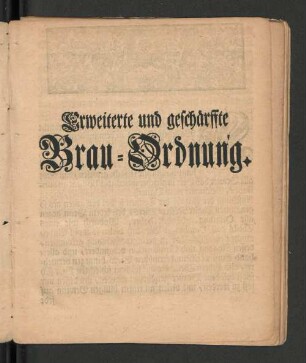 Erweiterte und geschärffte Brau-Ordnung.