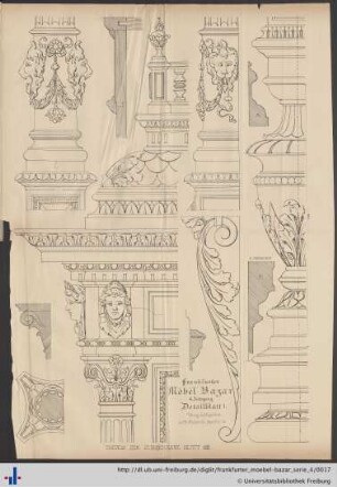 Detailblatt 1. Details zum Zierschrank Blatt 62.