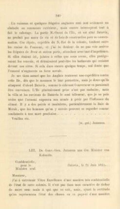 LIII. De Gouv.-Gen. Janssens ... 21 Juni 1811