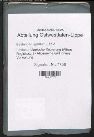 Maischsteuer aus dem Amt Oerlinghausen