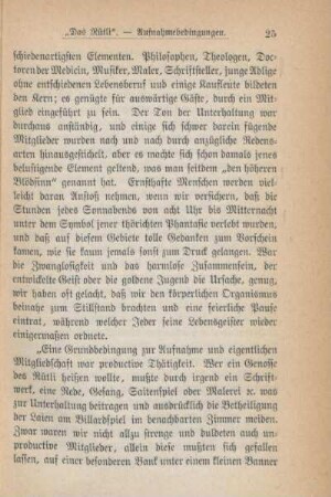 "Das Rütli" - Aufnahmebedingungen