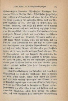"Das Rütli" - Aufnahmebedingungen