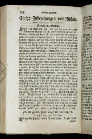 Einige Zubereitungen von Fischen.