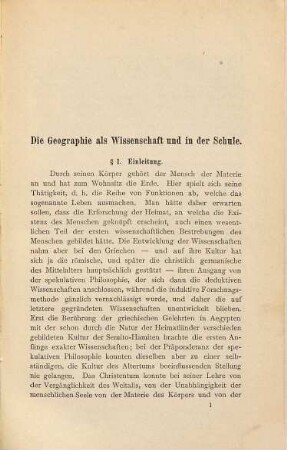 Die Geographie als Wissenschaft und in der Schule : von Adolf Dronke
