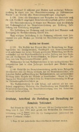 [Ortsstatute, Steuer- und Gebührenordnungen]