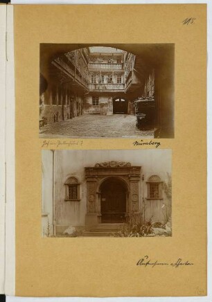 Innenhof, Nürnberg. Tür, Nürnberg: Ansichten (aus: Skizzen- und Fotoalbum 24)