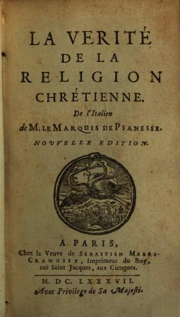 La verité de la religion chrétienne