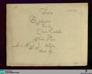 3 Quartets. Arr - Don Mus.Ms. 689 : cemb