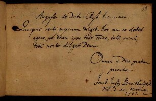 Breithaupt, Joachim Just. Halle, 15.11.1701.