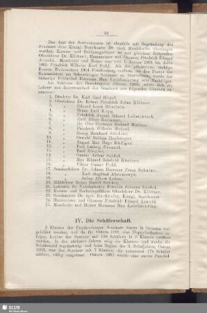 IV. Die Schülerschaft