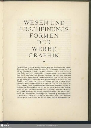 Wesen und Erscheinungsformen der Werbegraphik