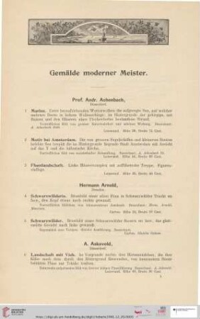 Gemälde moderner Meister (Nr. 1 - 191)