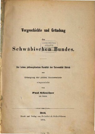 Vorgeschichte und Gründung des Schwäbischen Bundes