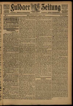 Zweite Ausgabe vom Samstag, den 02. Januar 1904.